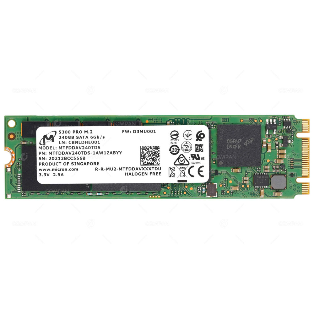 MTFDDAV240TDS  MICRON 240GB 6G SATA M.2 2280 SSD